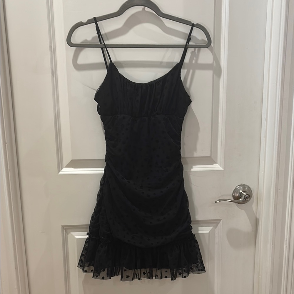 Altar'd State Black Mini Dress with Spaghetti Straps